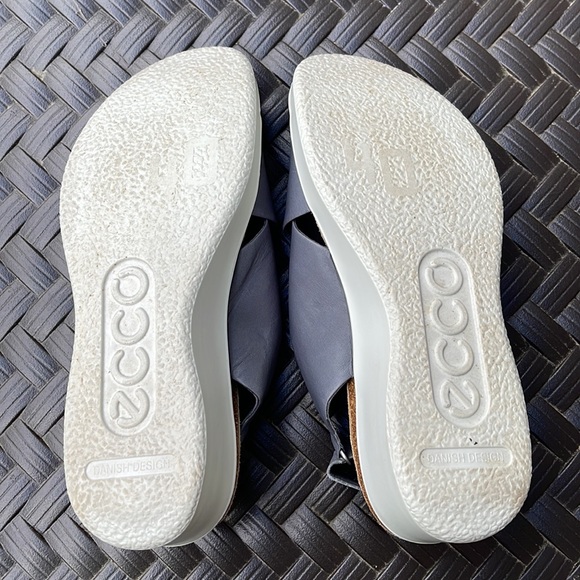 Ecco Gray Wedge Adjustable Sandal - Picture 9 of 10